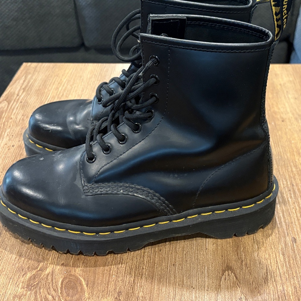 Dr. Martens Black Boots with Yellow Accents